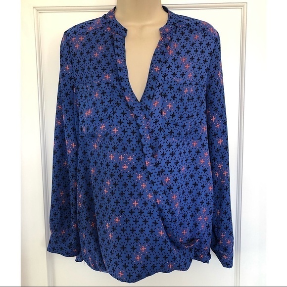 Maeve Anthropologie High Low Crossbody Blue Top - Picture 1 of 5